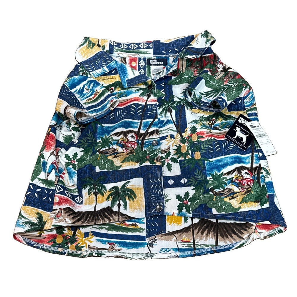 BRAND NEW DOG Reyn Spooner Hawaiian Aloha Shirt Mele Kalikimaka Christmas Sz L